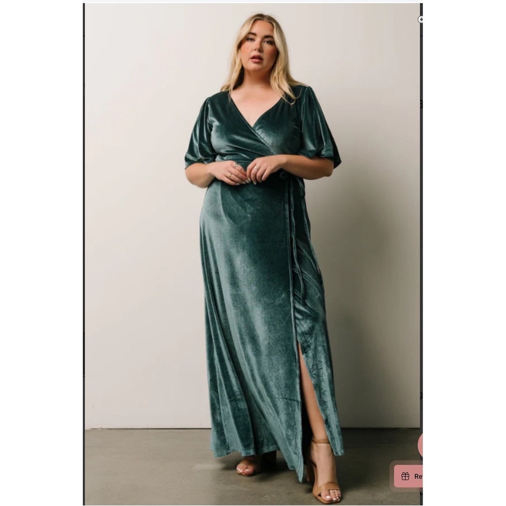 NWT Baltic Born Meghan Velvet Wrap Maxi Dress 2XL Persian‎ Blue Fairy Whimsygoth